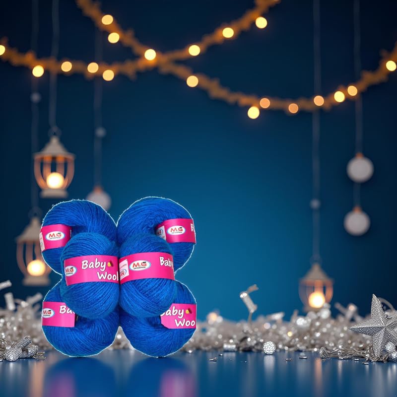 Image of M.G Enterprise 100% Acrylic Wool Multi Royal (Pack of 8) Baby Soft Wool Ball Hand Knitting Wool /Art Craft Soft Fingering Crochet Hook Yarn, Needle Knitting Yarn Thread Dyed -Q
