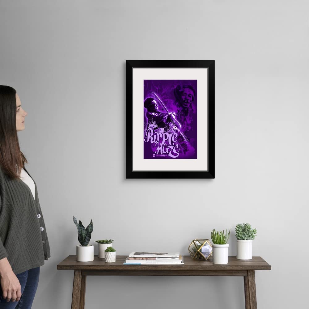 Amazon.com: GREATBIGCANVAS Jimi Hendrix Purple Haze 4 Black Framed
