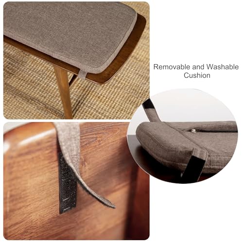Banqueta pie de cama con cojín de alta densidad y base estable de madera natural 6
