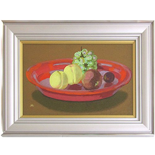 肉筆画　【果物の静物】日本画 絵画 油絵 山川孝 肉筆油絵 静物画 華と花瓶 縁起物 F6 : アート