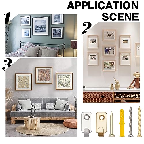 Image of CRASPIRE 20 Sets 2 Colors 304 Stainless Mini Wall Hooks Steel Hangers Garage Mounted Hat Robe Single Hanger Heavy Duty for Mirror Picture Frames Hanging Wire Keyhole House Decoration