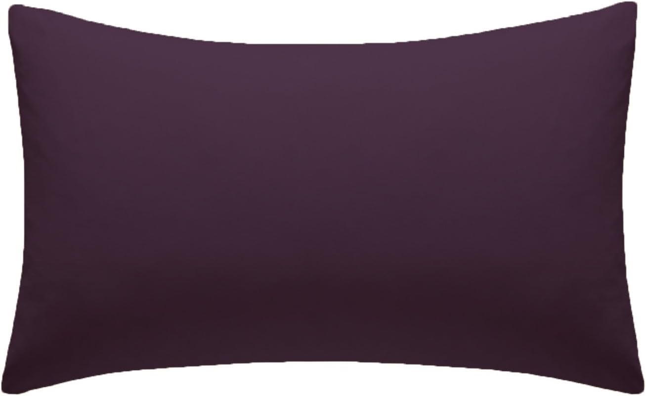 AmigoZone New 4 Pack Pillowcases Housewife Plain Cover Polycotton Percale Bedroom Pillowcases (Plum, Housewife Pillow Cases 4 Pack)