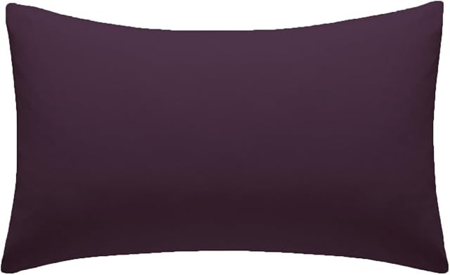 AmigoZone New 2 x Pillow Cases Housewife Plain Cover Polycotton Bedroom Luxury Pair Pack (Plum)