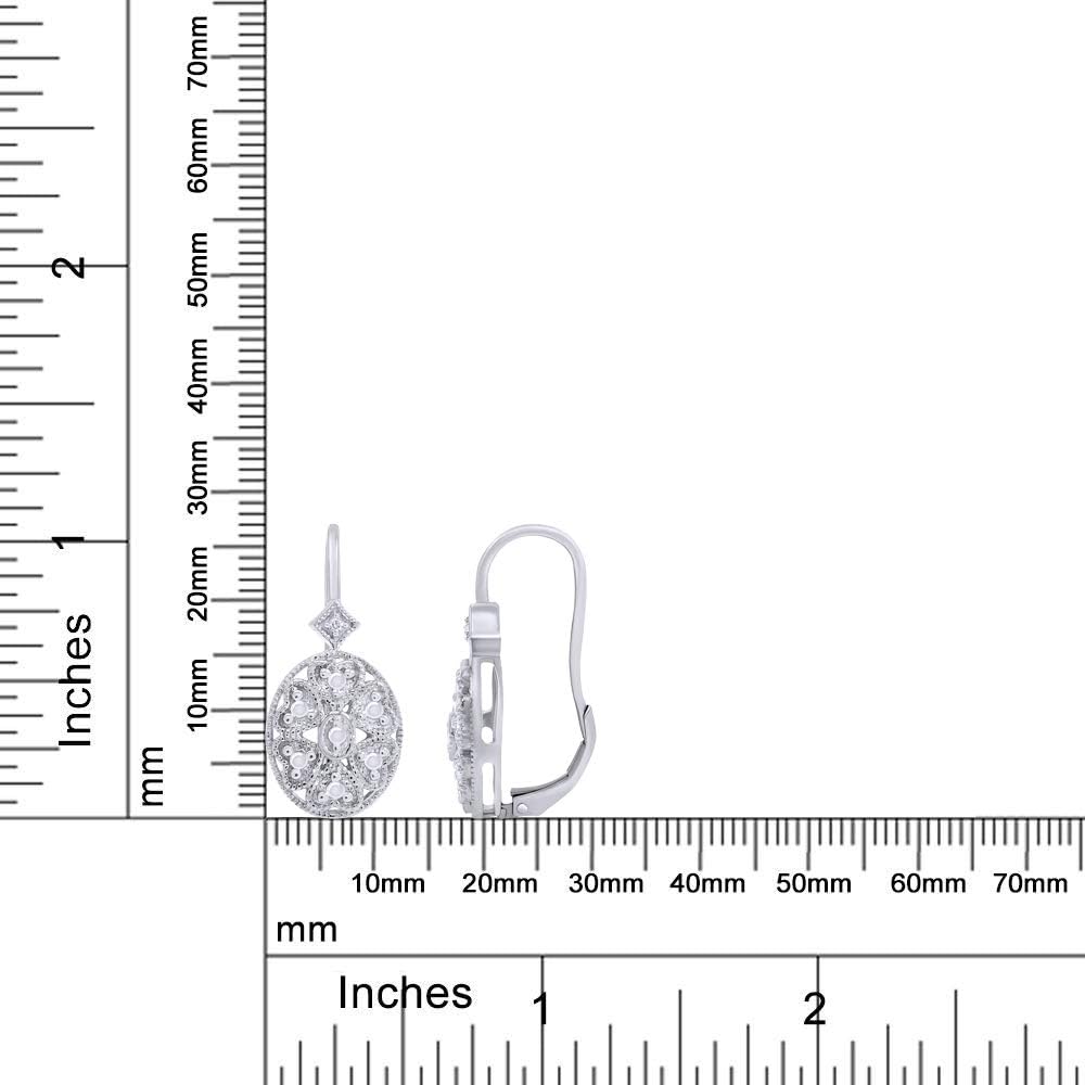 White Cubic Zirconia Dangle Earrings In 14k Gold Over Sterling Silver