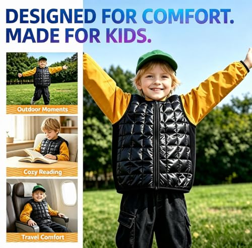 Image of Weighted Vest for Kids，Sensory Calming Support for Children with 2lb, 3lb, 4lb Weights(Ages 2-13) ,Breathable & Washable for Active Play(Grey)