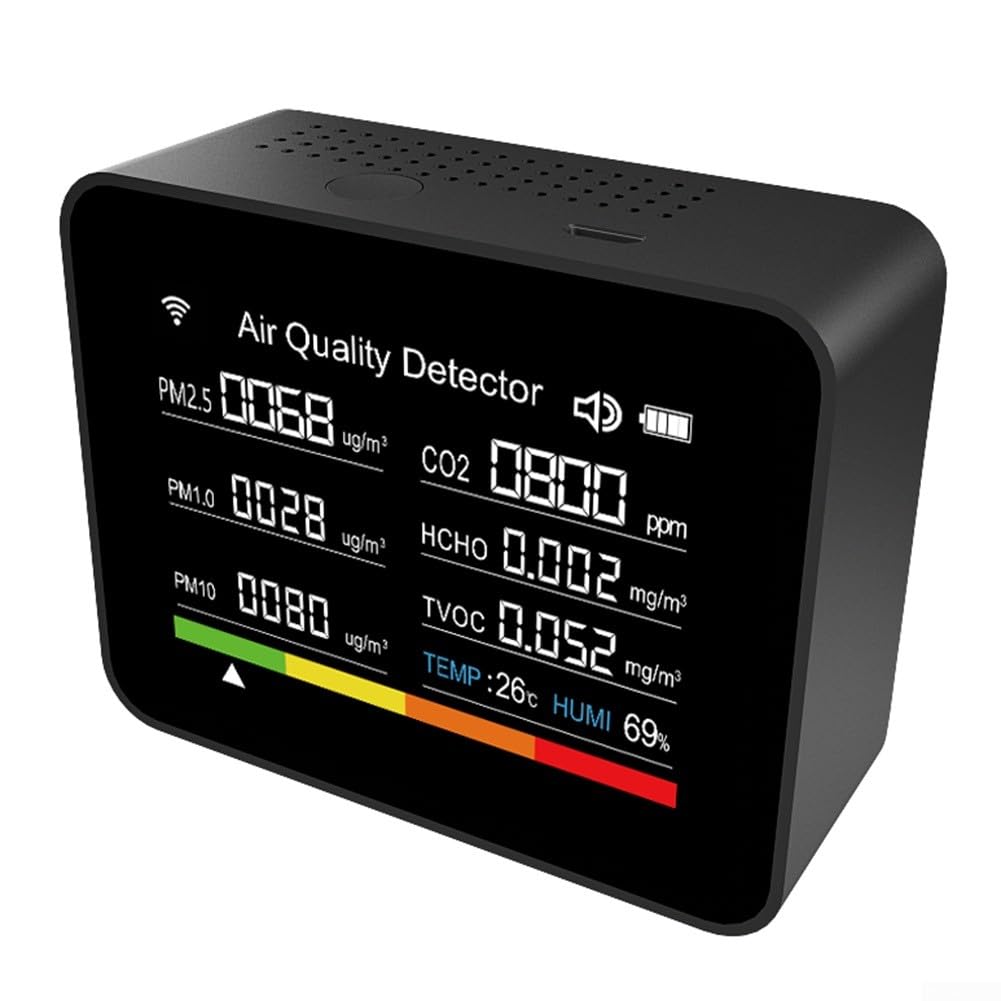 Rilevatore di , 13 in 1, misuratore di qualità dell'aria da interni, WiFi, monitor accurato, app per Tuya, tester di qualità dell'aria per casa, ufficio, scuola, nero