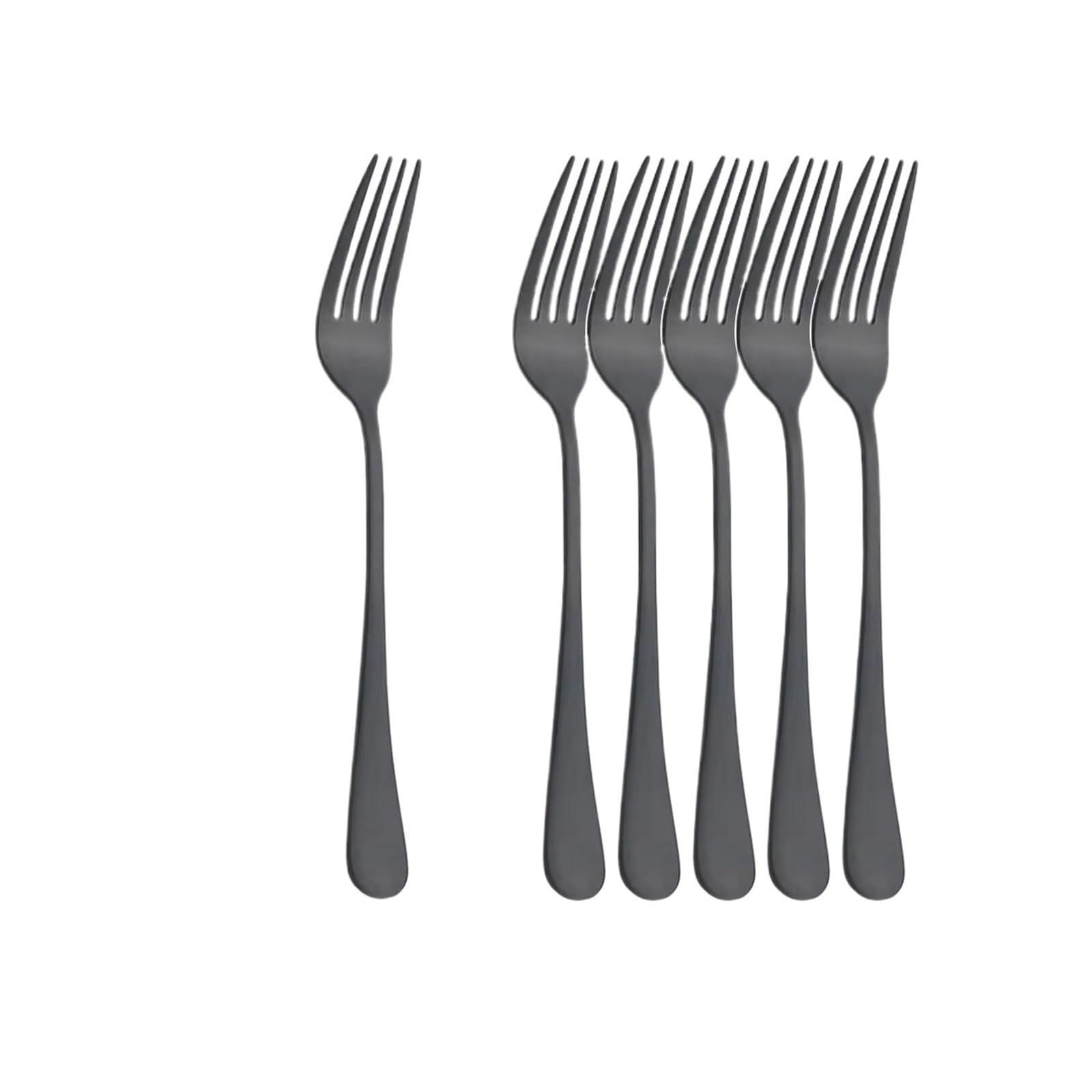 Set de table 6Pcs, couverts en acier inoxydable noir mat