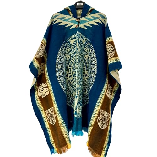 Gamboa Premium Alpaga Laine Poncho Homme Mexicain Polaire Manteux Automne Hiver
