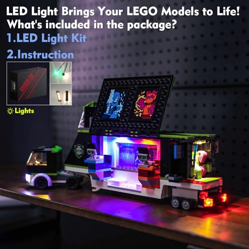 LED Light Kit for Lego Gaming Tournament Truck 60388 (Lights Only)