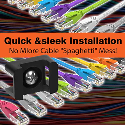 75 Pcs Cable Zip Tie Base Saddle Type Mounts With 6 Inch & 0.19 Inch Cable Ties And Stainless Steel Screw, Anchor Wire Cable Clips Organizer Holders Clamps Fasteners (Black) #TOP4