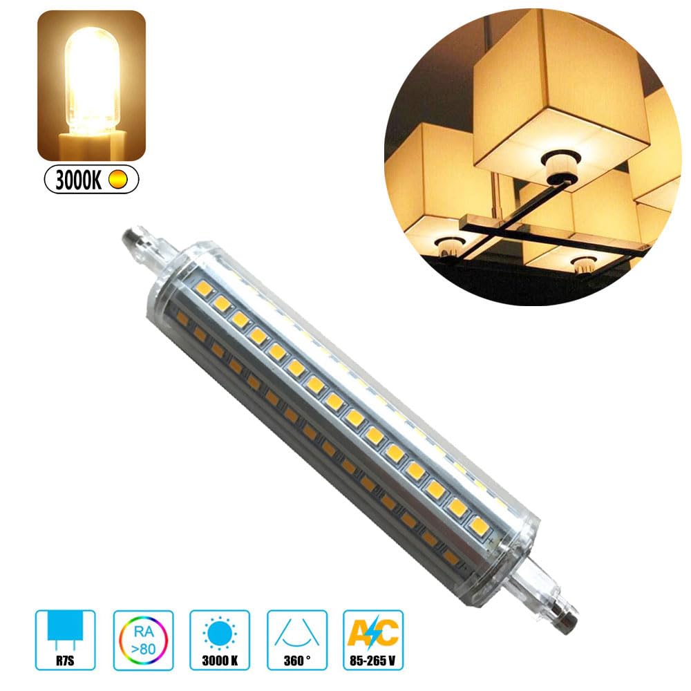 12W 1200LM R7S 135MM Bombillas LED AC 85-265V R7S Base 120W Bombilla halógena de tungsteno Bombillas de repuesto para iluminación de taller Lámparas de pie (paquete de 10)
