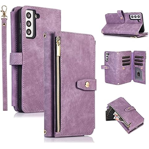 UEEBAI Retro Leather Wallet Case for Galaxy S23 Cover
