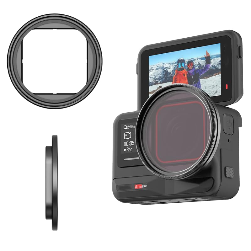 Soporte de Filtro de Metal para Insta 360 Ace Pro Impermeable, Soporte de Filtro para Insta 360 Ace Pro Lente Protectora Accesorios de cámara Deportiva