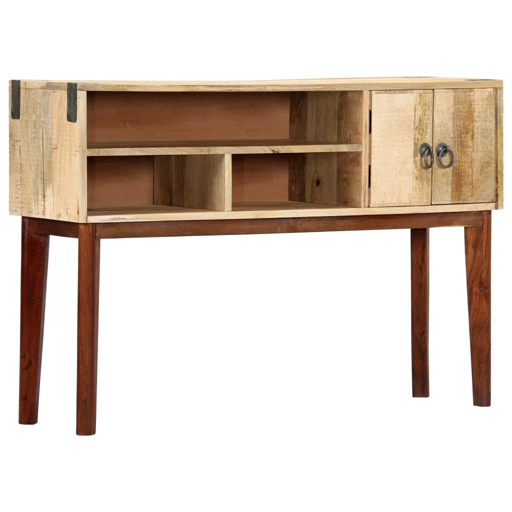 vidaXL Mesa Consola Mobiliario Hogar Organización Diseño Clásico Estable Duradero y Resistente Práctico 115x30x76cm Madera Maciza de Mango Rugosa