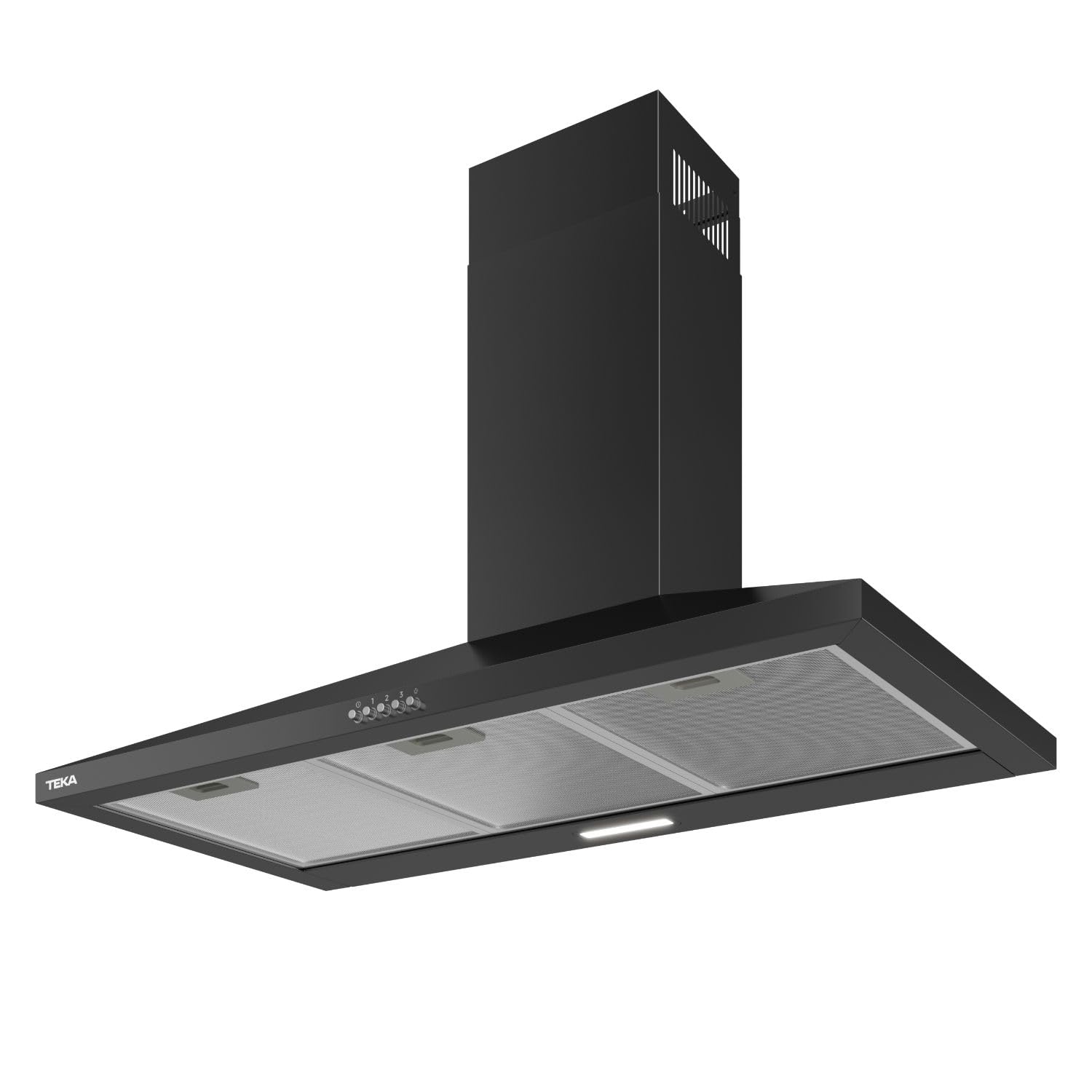 TEKA Campana Decorativa Piramidal, 3 Velocidades, 90 cm, Negra | Mandos Pulsantes, 1 Lámpara LED, 2 Filtros de Aluminio, Reducción de Salida Incluida, Instalación de Pared, DBB 94140 KOS