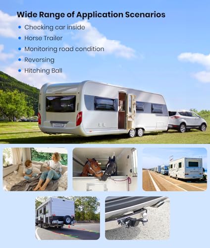 Image of Works with W15 Only: Wireless Backup Camera for RV, HD 1080P Back Up Camera with IR Night Vision, IP69K Waterproof Reverse Camera for Trailer, Camper 5th Wheel BoscamPlus