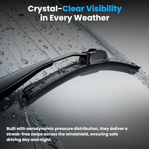 Image of Eltron Turbo Windshield Wiper Blades Compatible with CIAZ Pair (D-24, P-16) Superior All-Weather Rubber, Aerodynamic Design, Quick Install with 1 year warranty