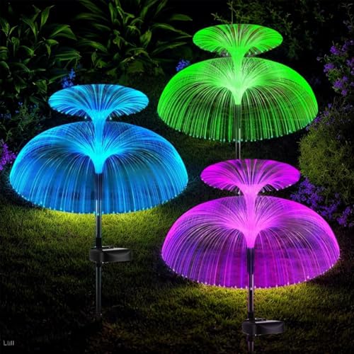 Hqynss Lot de 3 Lampes Solaires Extérieures pour Jardin, Lampes Solaires de Jardin Décoratives...