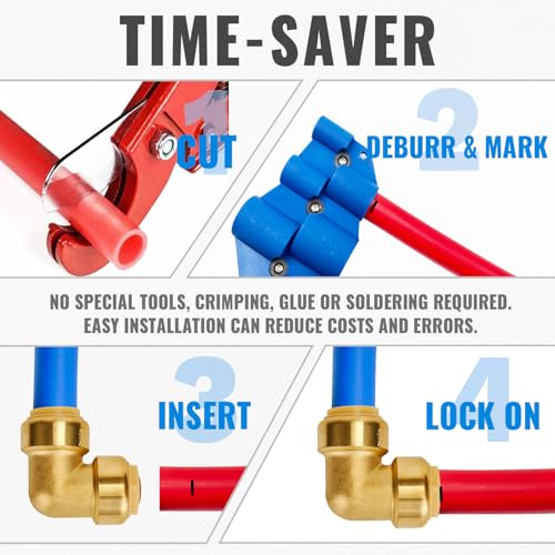 Image of SUNGATOR 3 /4 Inch 90-Degree Elbow, Push-to-Connect Pipe Fittings, 12-Pack