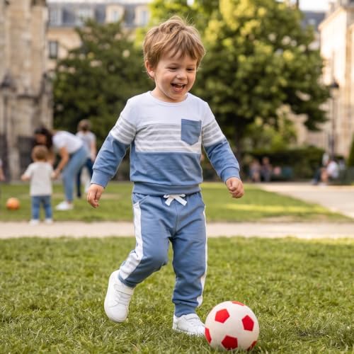 Image of FOCUTEBB Toddler Boy Clothes Baby Boys Fall Winter Outfits Long Sleeve Sweatshirt Top Jogger Pants Set Boys Outfit Set 12M-4T