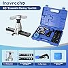Insvrecho Eccentric Flaring Tool Kit 45° Single Flare Tool for 1/4 to 3/4 Inch Metric 5-19mm O.D. Copper Aluminum Thin Steel Tubings 2 Flaring Bar for 14 Dies Sizes HVAC with Reamer & Tube Cutter #1