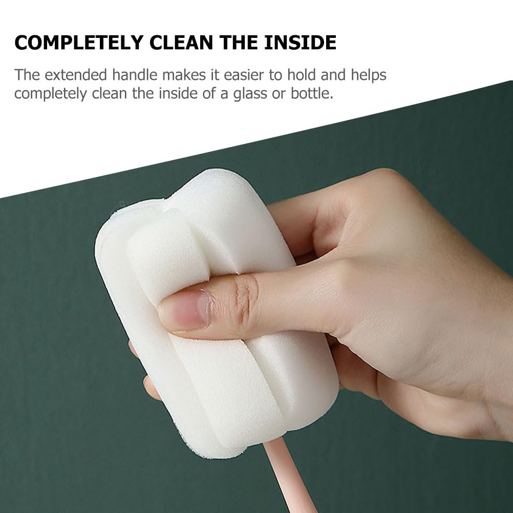 FOMIYES 2Pcs Bottle Brush Multipurpose Cleaning Brush with Extended Handle Soft Absorbent Head Portable Cup Cleaner for Baby Bottles and Dishwashing - Image 3