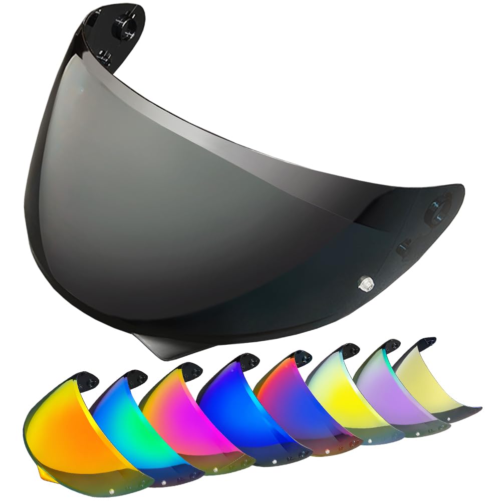 HJ-34P Helmet Visor Replacement for HJC C10.Motorcycle Helmet Shield UV Protection Compatible with HJC C10 (Deep Black)
