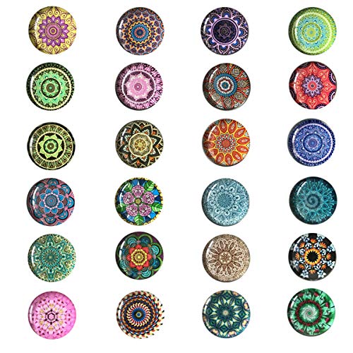 24 Pieces Beautiful Glass Refrigerator Magnets, Pretty Fridge Magnets for Office Cabinet Refrigerator Whiteboard Photo