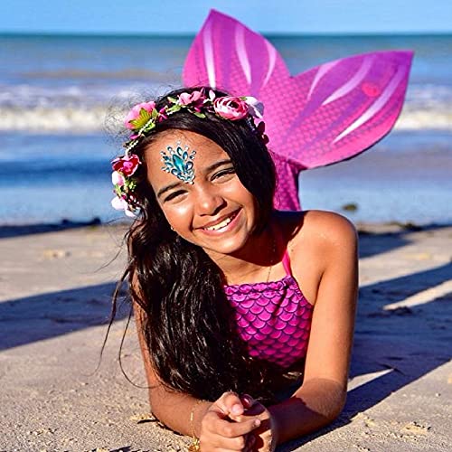 Kit Cauda de Sereia Viamar Rosa - Tamanhos 4, 6, 8, 10, 12 e 14 - Cauda de Sereia Funcional com Biqu