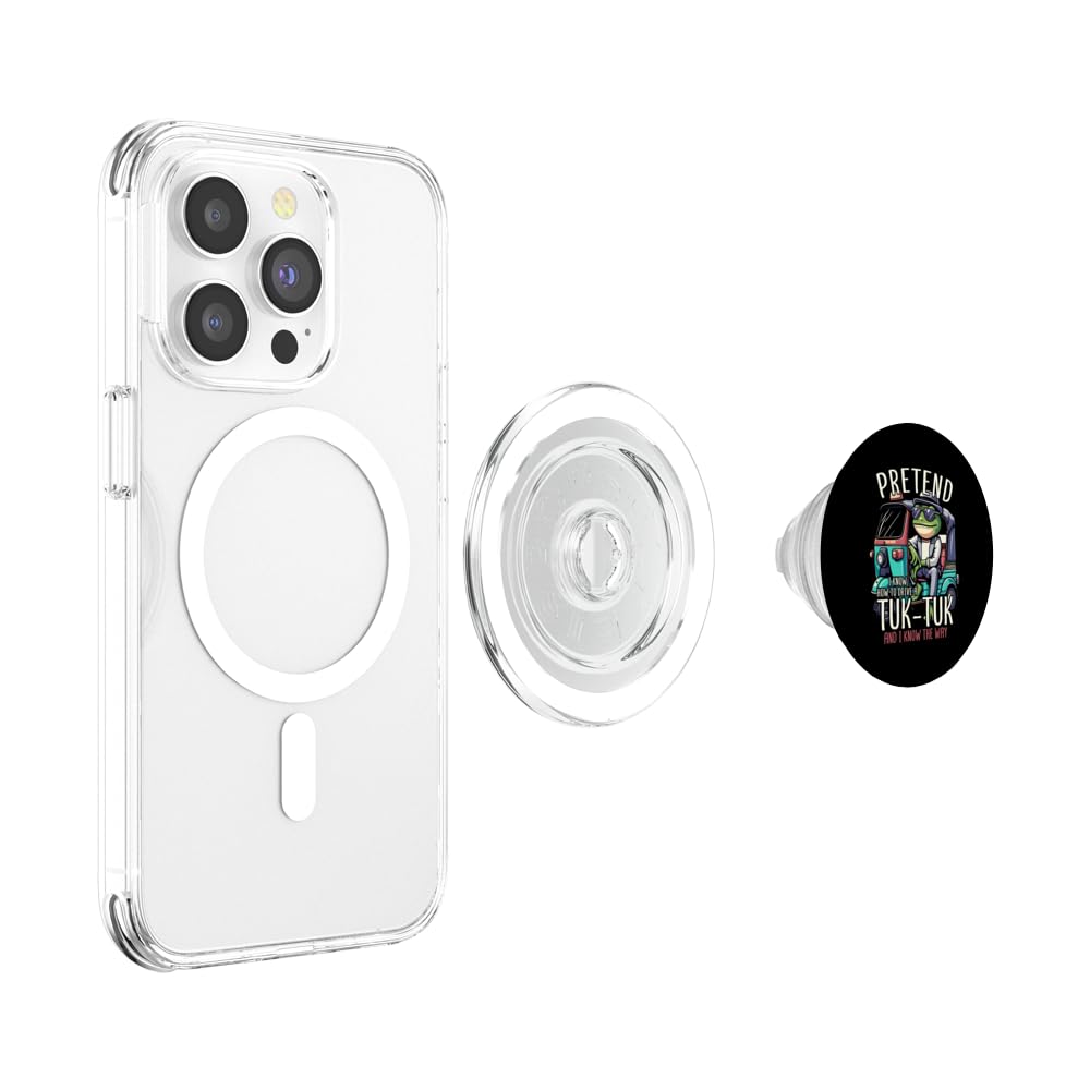 Tuktuk Frog Tuk-Tuk PopSockets PopGrip for MagSafe, Clear - Image 3