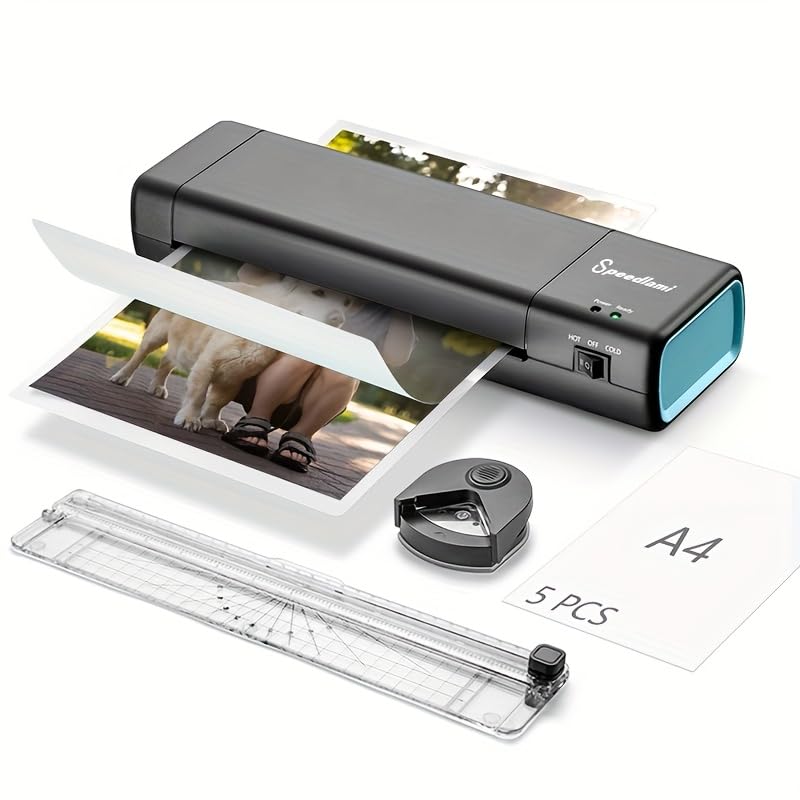 90 Seconds Fast preheat,SpeedLami 4 in 1 Laminator Machine,Home laminator,A4 Laminating Machine Hot & Cold with Paper Trimmer & Corner Rounder,9 Inch Thermal Laminator Machine for Home Office