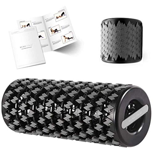 Acies Ideal Collapsible Foam Roller for Travel & Exercise - Deep Tissue Foam Roller for Muscles and Back, Compact Travel Massage Roller Tube for Muscles Myofascial Release (Black)