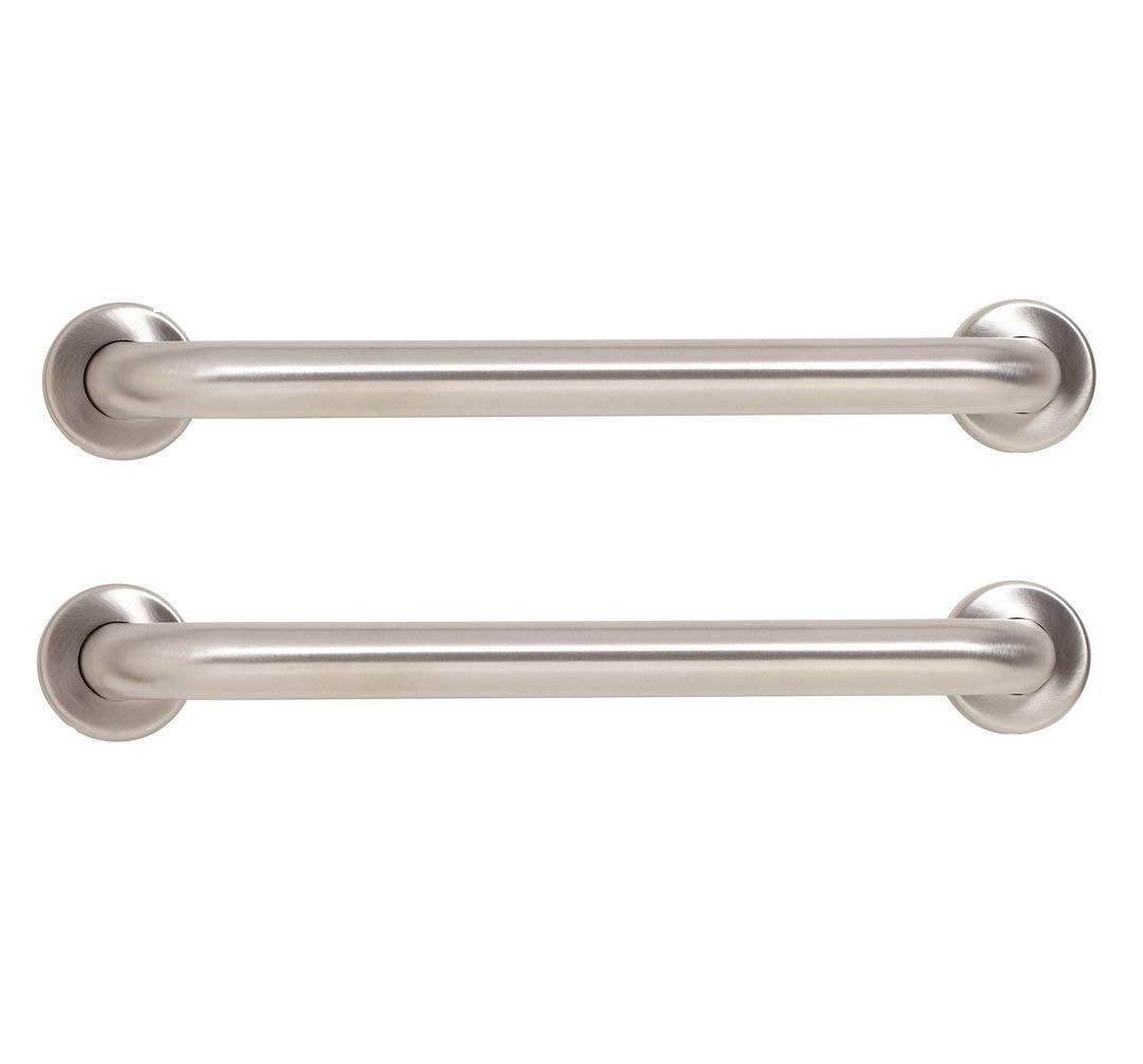 MLD Stainless Steel Grab bar for Bathroom 12 Inches Long Safety Helping Handle Bars Silver Color (Matte Finish) -Pack of 2