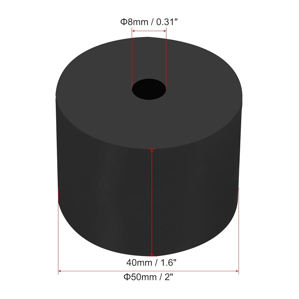 PATIKIL Multi Purpose Rubber Spacer, 20 Pcs 1"OD 0.31"ID 0.4"Thickness Neoprene Round Anti-Vibration Isolation Pads Isolator Rubber Bushings Spacer Washer For HVAC Bolts Car Accessories