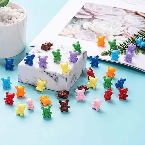 Image of XINHUIDALSQ 180 Pcs Counting Bears, 0.62'' 9 Colors Rainbow Counting Mini Bears with Storage Bag, Plastic Sorting Bear Counters Math Manipulatives for Ages 3+ Kids, Back to School Supplies