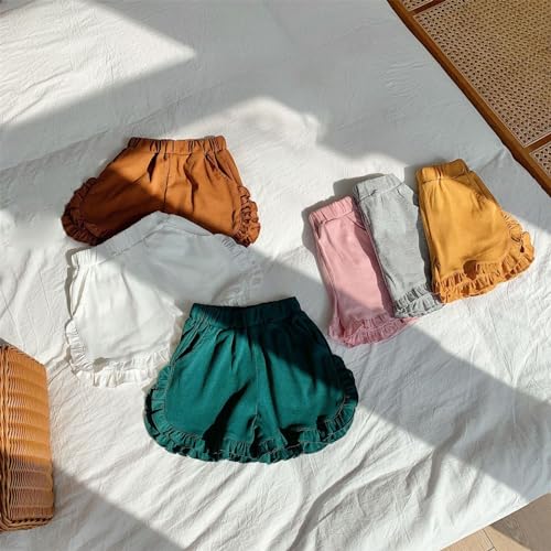 Toddler Girls Ruffled Wide Leg Shorts Baggy Elastic Waist Loose Palazzo Skorts Versatile Cute Trendy Skirt for Kids4