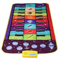 Elektronische Klaviermatte für, Doppeltastatur Tragbares Buntes Lernspielzeug Musikalische Klaviermatte für zu Weihnachten für Kindertag für Geburtstage(Default)