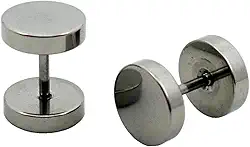 BRINCO MASCULINO ESTILO ALARGADOR - 8 mm PRATA (PAR)