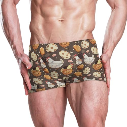 Cock Rooster Egg Mens Swim Trunk Swimwear Bathing Suit Swim Brief Square Leg Board Short S B04033672