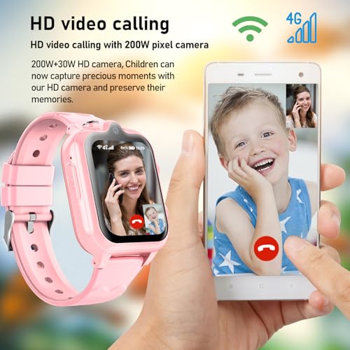 Smart Watch for Kids - 4G GPS Watch With WiFi, SMS, Call, Voice Video Chat, Bluetooth, Audio Recording, Alarm, Pedometer - Christmas Birthday Gifts for 4-16 Students2