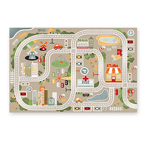 Alfombra Infantil City Park,Alfombra Niños con Estampado,Alfombra Infatil Carreteras,Alfombra Coches Circuito,Alfombra...