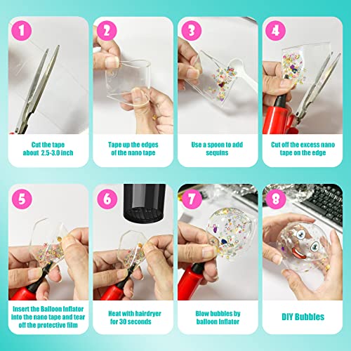 Iooz IFD15 Nano Tape Bubble Kit For Kids, Nano Double Sided Adhesive Tape Bubbles, 4Pcs Nano Tape Toys Kit For Boys And Girls Party Favors And Kids Craft Fidget Toys Set thumb #2