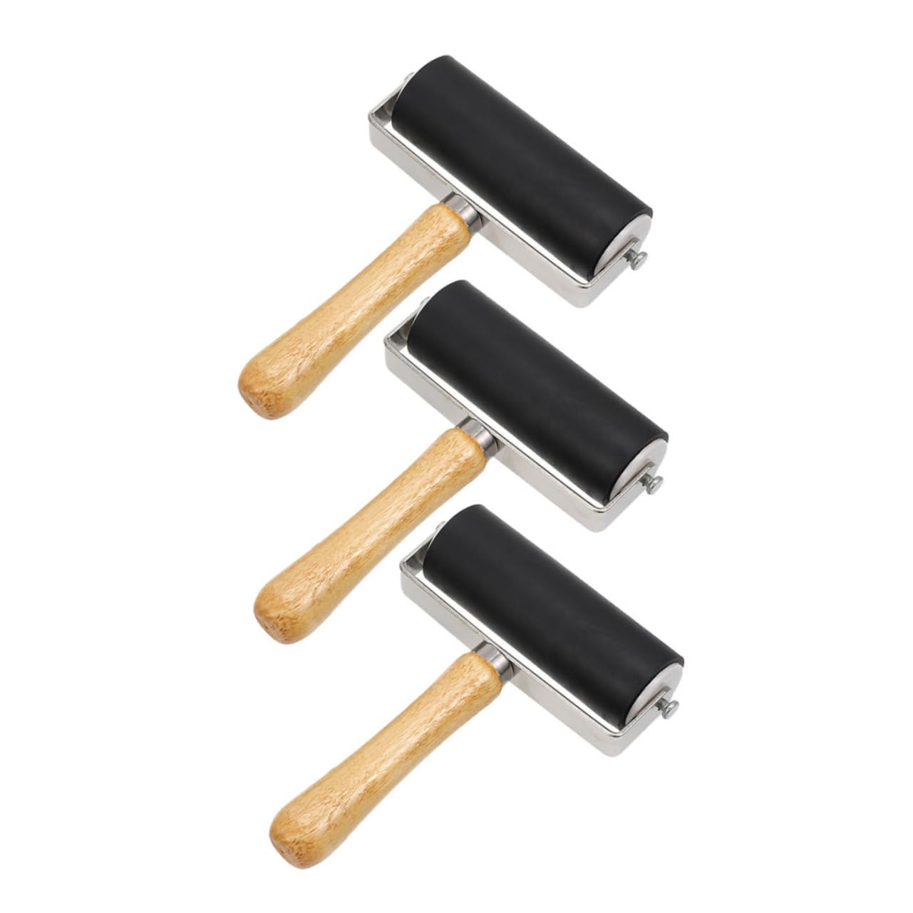 DOITOOL 3pcs Roller for Printmaking and Crafting Portable Ink Roller for Stamping Embossing and Plate Painting Smooth Application and Design