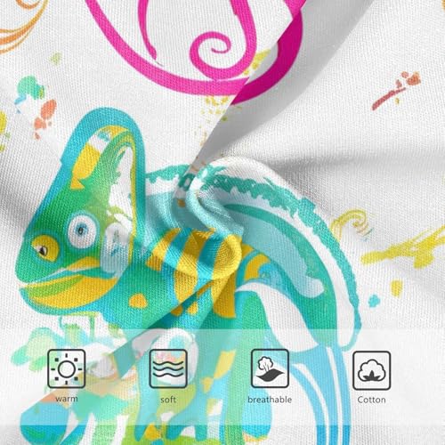 Toddler Underwear Custom 2t Cotton Panties for Girl Bright Briefs Girls Undies Green Red Chameleons White3