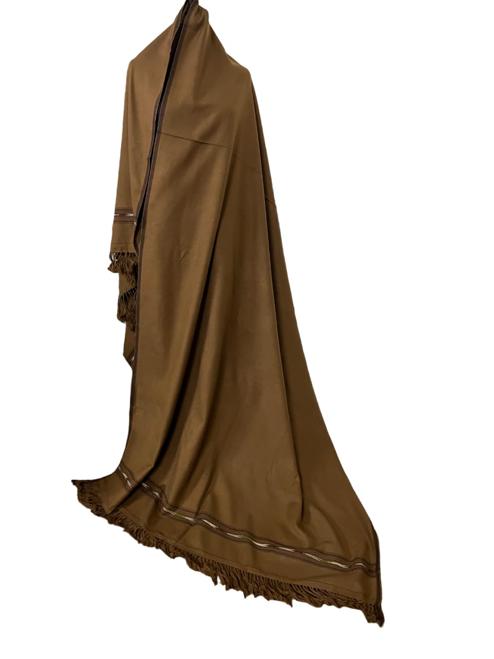 Brown Plain 70% Acrylic and 30% wool Men Shawl