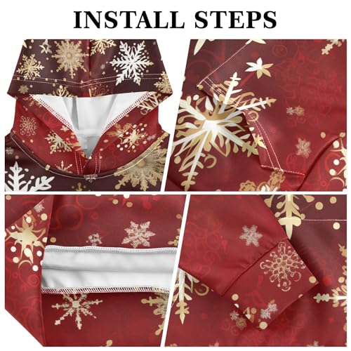Kids Hoodies Sweaters Christmas Xmas Snowflake Hooded Sweatshirts with Big Pockets for Boys Girls B04003793