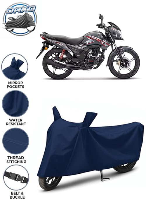 Image of Waterproof Bike Cover for Honda CB Shine | All Weather Protection from Rain, Dust, UV Rays & Scratches with Mirror Pockets & Buckle Belt | CB Shine Bike Cover