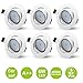 Produktbild HiBay® 6er Set LED Einbaustrahler 230V Flach Weiß GU10 Einbaurahmen Ø70-80mm Schwenkbar Einbauleuchten inkl. 5W Naturalweiß Glühbirne