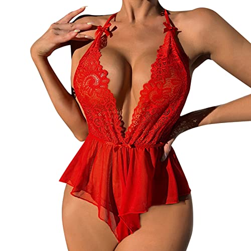 2025 Mujer Conjunto de Lencería Navideña Navidad para Sexy Camisón Vestido Disfraces Sexys 2 Piezas Ropa Dormir Sexis Lenceria Body Talla Grande Lingerie Sexi