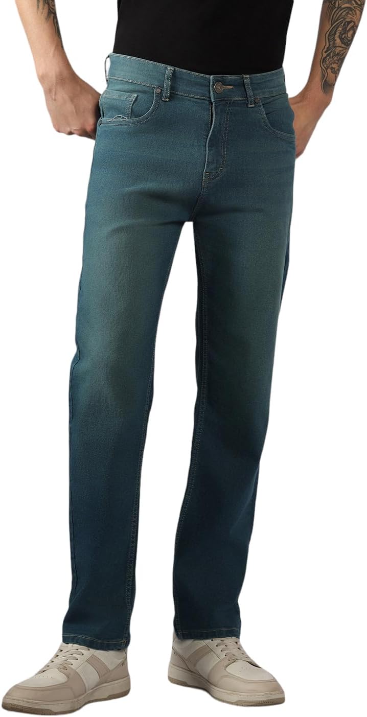 Dennis LingoMen's Solid Relaxed Fit Stretchable Jeans
